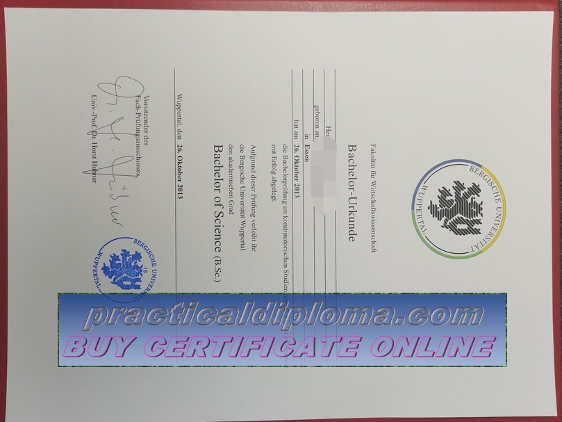  How to create fake University of Wuppertal Diploma