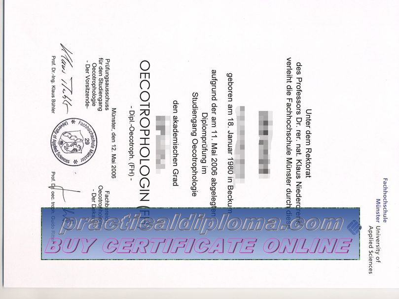  Is it possible to buy fake Fachhochschule Münster Diploma