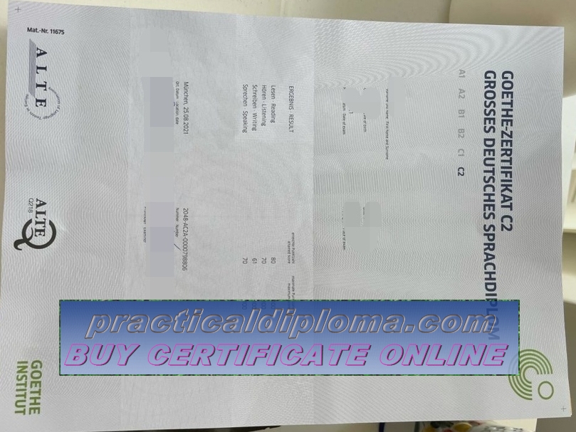  Purchase fake Goethe Zertifikat C2 Certificate