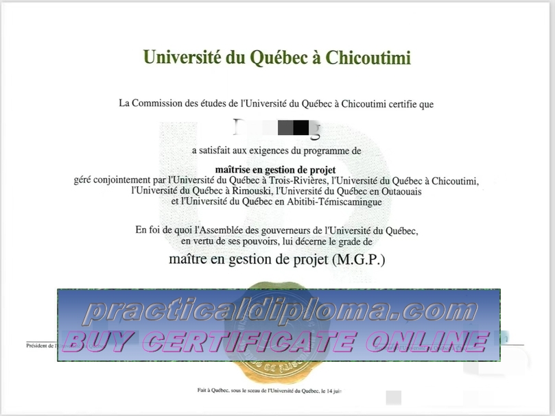  Purchase phony University of Quebec at Chicoutimi Diploma